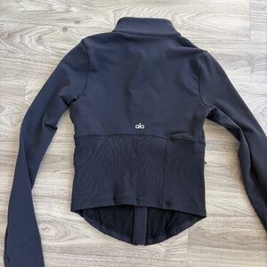 Alo, Airbrush Corset Full Zip Jacket, Size S, black